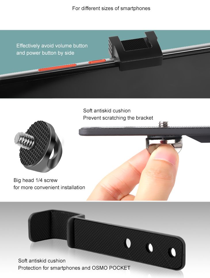 Sunnylife Metal Smartphone Fixing Clamp + Tripod for DJI Pocket 2 / Osmo Pocket