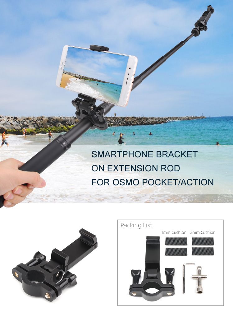 Sunnylife Smartphone Holder/Bracket for Action Camera Extension Rod