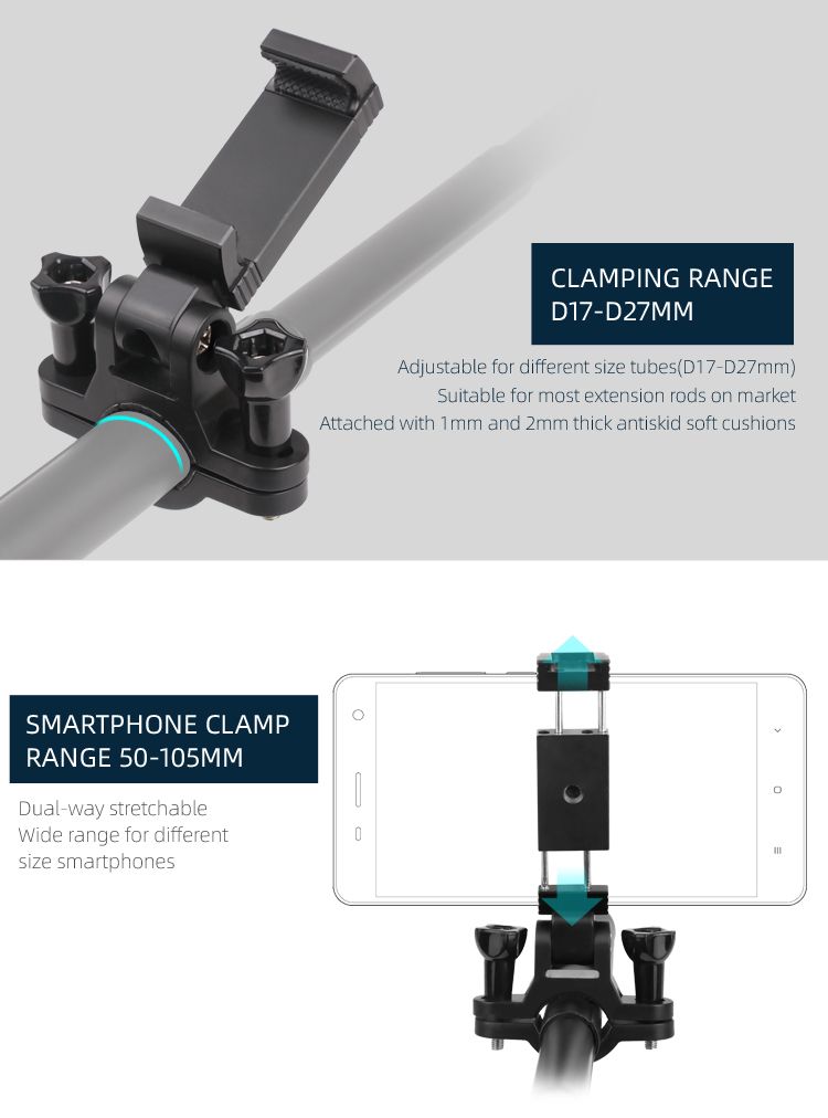 Sunnylife Smartphone Holder/Bracket for Action Camera Extension Rod