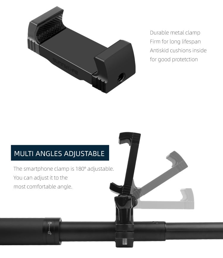 Sunnylife Smartphone Holder/Bracket for Action Camera Extension Rod