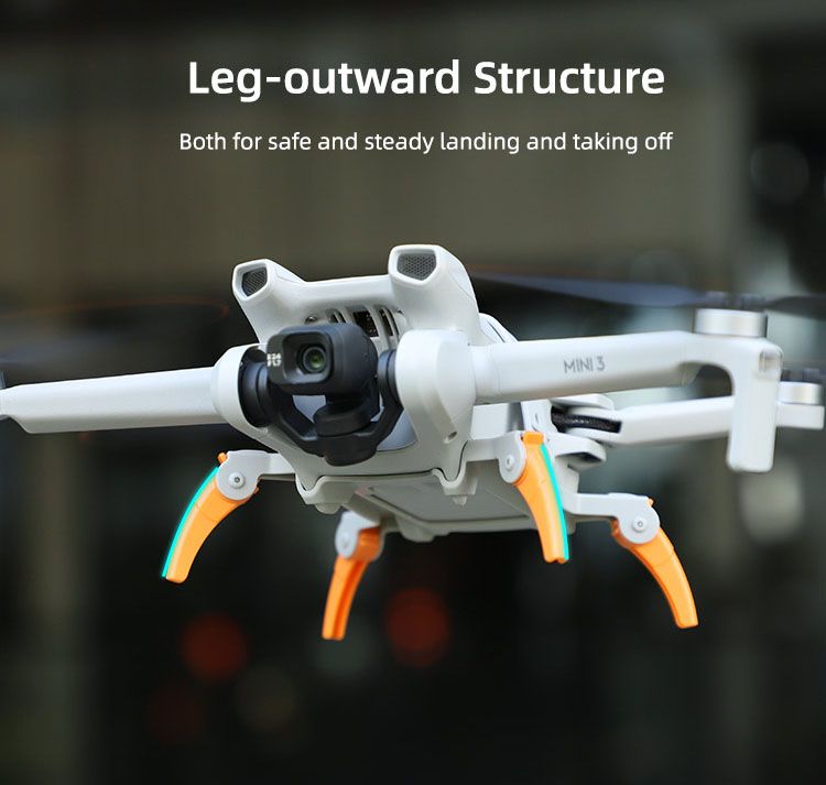 Sunnylife Spider Foldable Landing Gear Extensions for DJI Mini 3 (Orange & Grey)