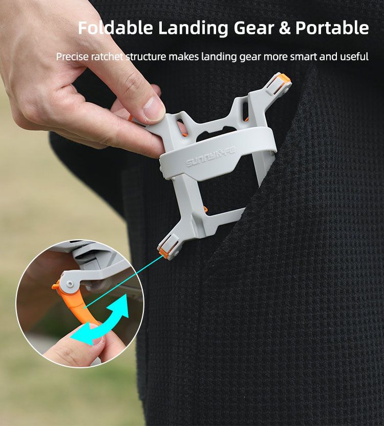 Sunnylife Spider Foldable Landing Gear Extensions for DJI Mini 3 (Orange & Grey)