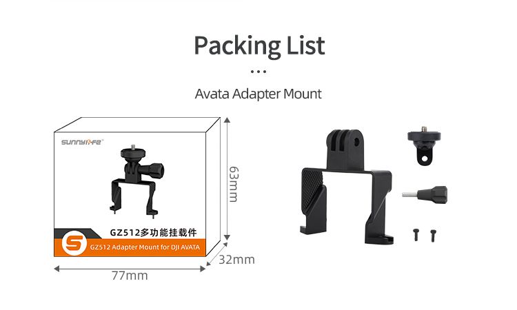 Sunnylife Multi-functional Sports Camera Adapter Mount for DJI Avata