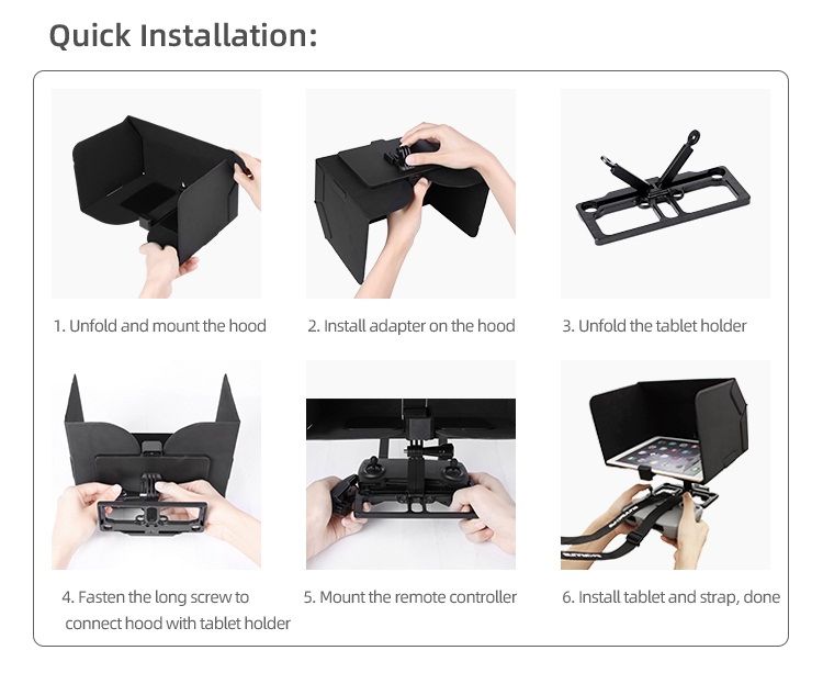 Sunnylife Tablet Holder and Sun Hood for Mini 2/Mavic Air 2/Mini/Pro/2/Air/Spark