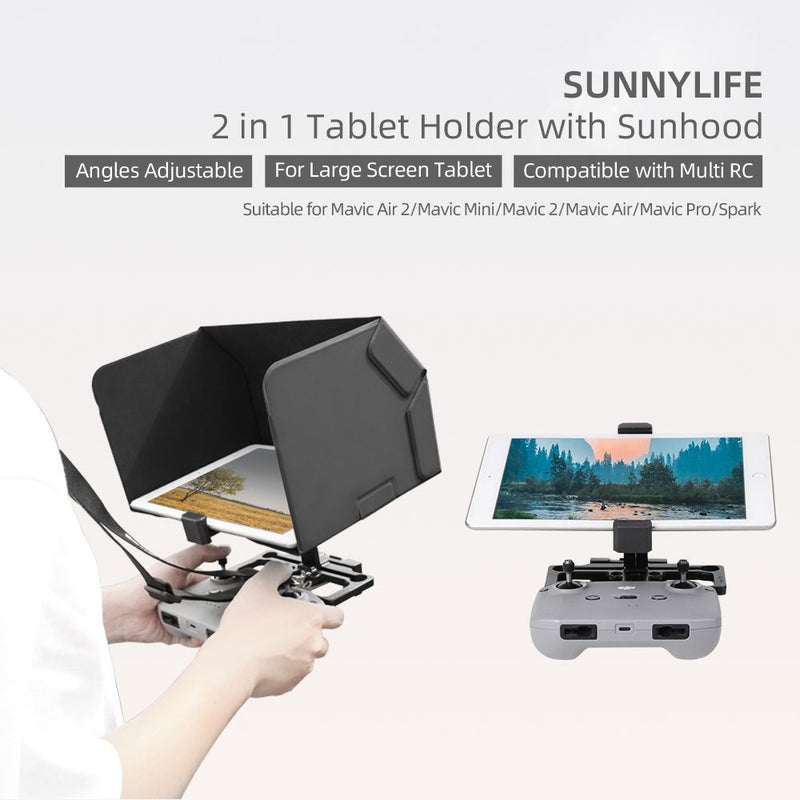 Sunnylife Tablet Holder and Sun Hood for Mini 2/Mavic Air 2/Mini/Pro/2/Air/Spark