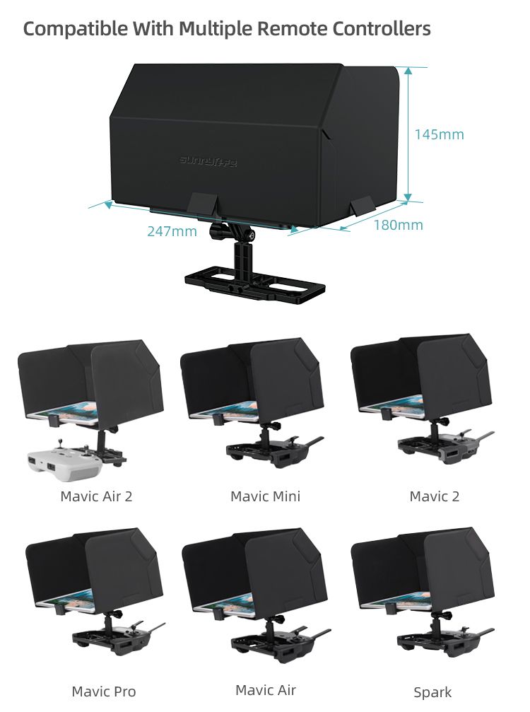 Sunnylife Tablet Holder and Sun Hood for Mini 2/Mavic Air 2/Mini/Pro/2/Air/Spark