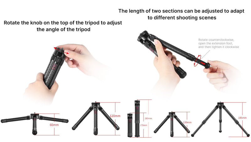 ULANZI MT-28 Multi-Function Carbon Fiber Desktop Tripod