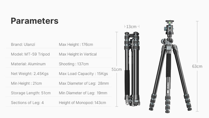 Ulanzi MT-59 Multifunction Camera Monopod Tripod 3114