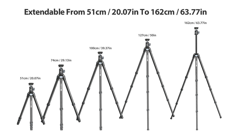 Ulanzi MT-60 Carbon Fiber Portable Travel Tripod 3115