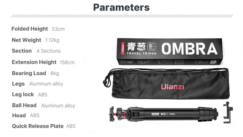 Ulanzi Ombra YING Travel Tripod (Black)