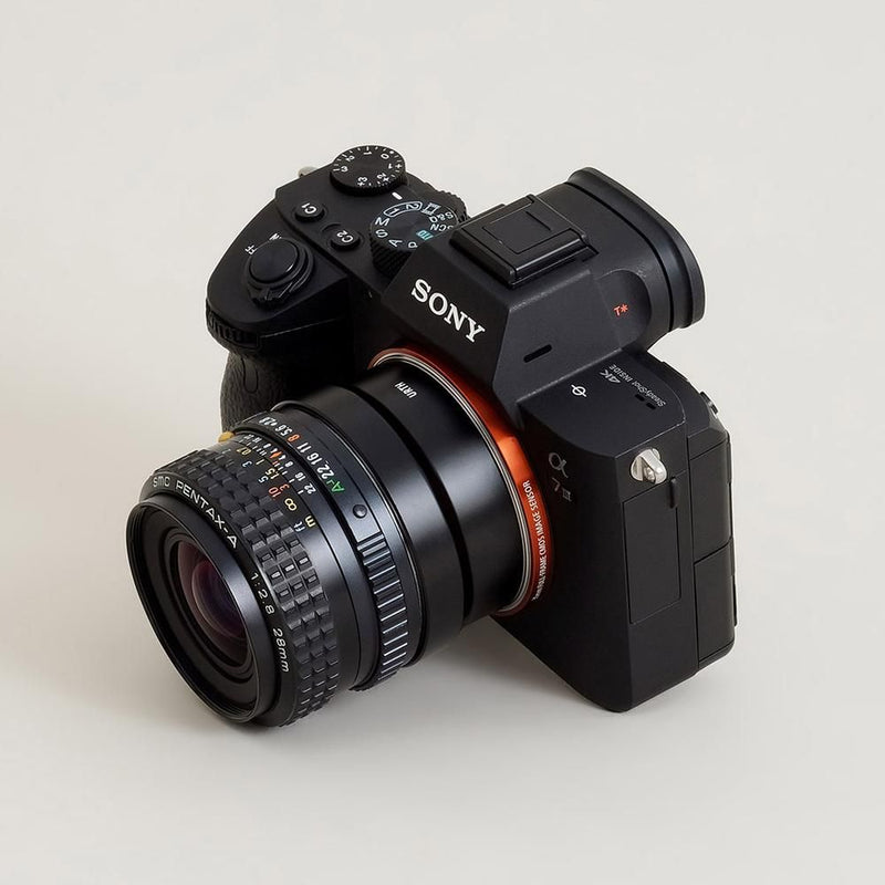 Urth Lens Mount Adapter: Compatible with Pentax K Lens to Sony E Camera Body